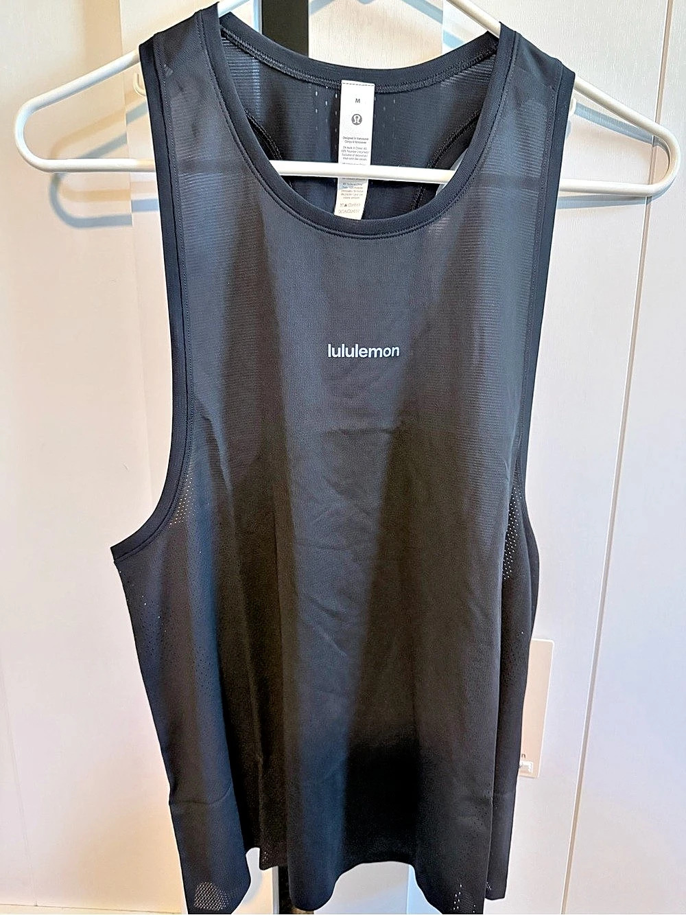 lululemon Mesh In Motion Racerback Black Athletic Tank Size Medium